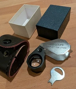 LED achromatische Lupe 10x 21 mm Triplet, weiße LED Euromex PB.5034 - Bild 1 von 3