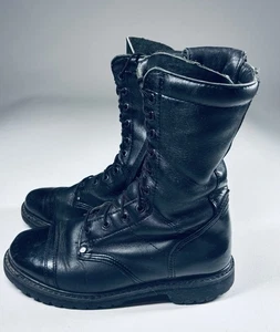 Rocky Vintage schwarz Leder taktische Kampfstiefel Herren 9 Militär Stahlkappe 90er - Bild 1 von 12
