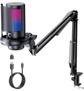 BBEIYY Microphone USB Gaming pour PC avec Boom Arm - Photo 1/16