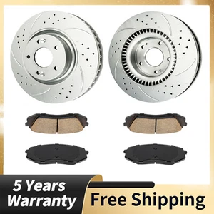 Kit de rotores ranurados perforados delanteros y almohadillas de cerámica para Hyundai Sonata Kia Optima - Imagen 1 de 14
