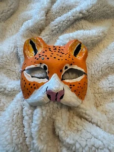 Bob cat therian mask handmade orange and white and black spots in good condition - Picture 1 of 4