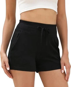 Athletic Shorts for Women Casual Summer,Sweat Shorts Women (Black,Size:L) - Picture 1 of 5