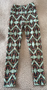 LuLaRoe Girls Multicolor Pull On Mid Rise Ankle Leggings One Size - Picture 1 of 7