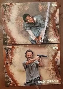 Walking Dead Survival Box- Lot Of 2 ROTTEN Base Cards - BOTH # 25/25 RICK + NOAH - Picture 1 of 2
