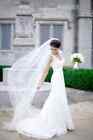 Kleinfeld Wedding Dress Veil Soft Tulle One Layer Chapel 87" X 98" Ivory Comb