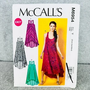 McCalls 6954 Pullover Dress Sleeveless Racer Back Misses Size XS M Pattern Easy - Picture 1 of 5