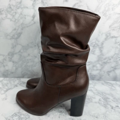 Botas Style & Co. para mujer holgadas de cuero sintético con tacón ancho talla 10 NUEVAS K642 Foto 1 de 4