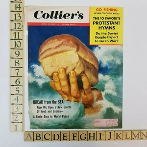 1954 Colliers April 16 Bread From The Sea Hand Print Ad Cover Only - Picture 1 of 4