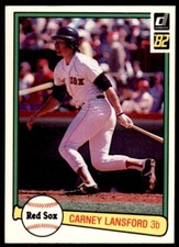 1982 Donruss Baseball Card Carney Lansford A Boston Red Sox #82
