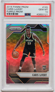 2016-17 Panini Prizm Caris LeVert Purple Prizm /75 Rookie RC PSA 10 #165