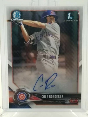 2018 BOWMAN CHROME DRAFT COLE ROEDERER AUTO 1ST BOWMAN CDA-CR - Image 1 of 2