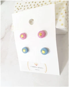 Girls Star Stud Earrings  2pk Children Earrings Stainless Steel Hypoallergenic - Picture 1 of 12