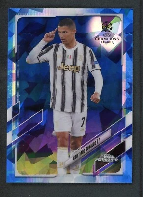 2021 CRISTIANO RONALDO TOPPS CHROME UEFA CHAMPIONS LEAGUE BLUE SAPPHIRE - Image 1 of 2