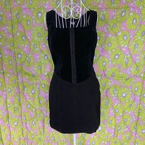 vintage 90s denim dress cotton black velvet corset western Guess | S-M | 1990s - Picture 1 of 9