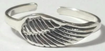 Anillo de punta de ángel ajustable de plata de ley 925 Foto 1 de 3