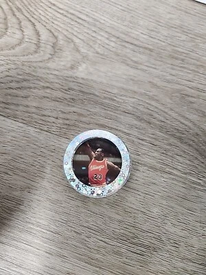 VINTAGE 1990s RARE Pogs SLAMMER NBA Michael Jordan Plastic 1.5in Retro Fun Happy - Image 1 of 4