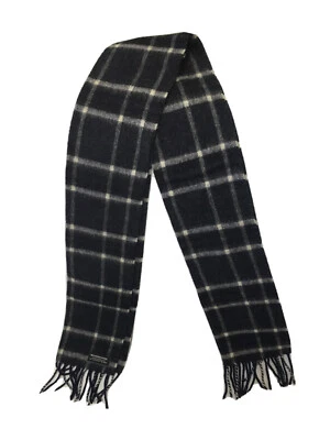 Christian Dior Monsieur Men’s Plaid B/W Scarf  Merino Wool RN 61486 Woven in GB - Image 1 of 4