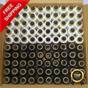 Polyester Thread Spool Spun Sewing Quilting Assorted Black & White 100 Pcs Set - Picture 1 of 3