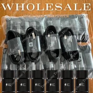 For Samsung Galaxy S10 Note10 S8 S9 Plus S22 Fast Wall Charger Type-C Cable Lot - Picture 1 of 34