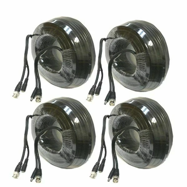 4 X CCTV Camera RG59 Video  & Power Cable BNC  DVR 10M 30FT - Image 1 of 1