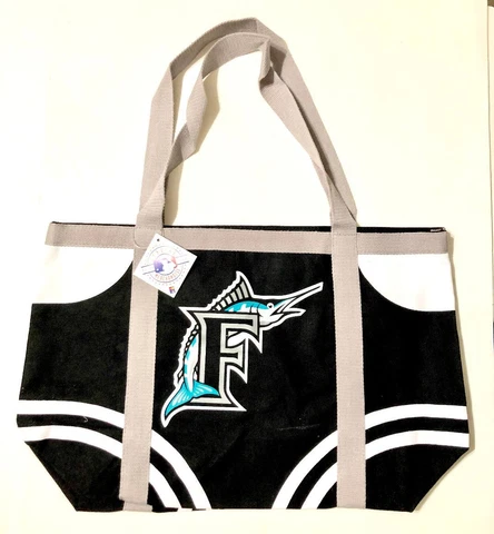 Florida Marlins Large Black Tailgate Shopping Beach Pool Tote Bag - New Cover