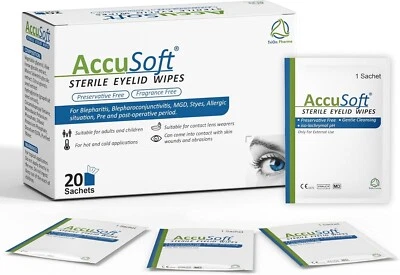 AccuSoft Sterile Eyelid Wipes for Allergies Pre & Post-Operative Periods 20 Pack - Image 1 of 4