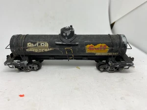 VINTAGE HO SCALE GULF OIL 1540 SINGLE DOME TANK CAR CRAFTSMAN KIT BUILT - Picture 1 of 11