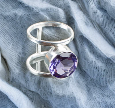 Blue Iolite Gemstone Handmade 925 Sterling Silver Jewelry Gift Ring Gift For - Image 1 of 3