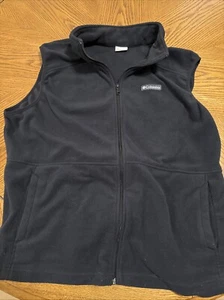 Columbia Fleece Vest Mens Size 2XL Full Zip Black  Pockets Outdoors - Picture 1 of 2