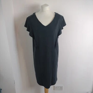 Oliver Bonas UK 14 Black Glory Frill Jersey Dress Ruffle Lagenlook RRP £59 BNWT - Picture 1 of 14