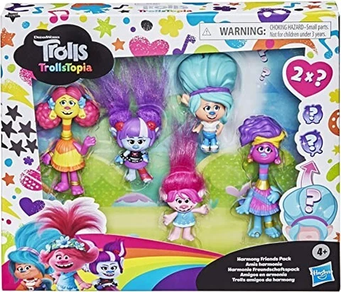 DreamWorks TrollsTopia Harmony Friends Pack, Toy Set with 5 Dolls, Sealed New Cover