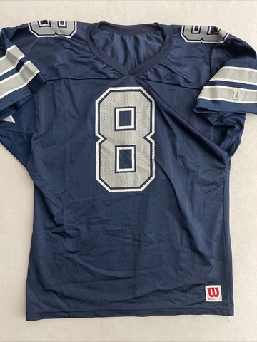 Vintage Men's Wilson Dallas Cowboys Troy Aikman #8 Football Jersey Size L Cover