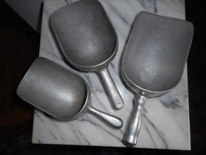 3 Vintage Medium/ Large/ Extra Large Heavy Deep Aluminum Scoop /12"/ 11"/9" - Picture 1 of 5