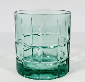 "Vidrio de rocas tartán verde esmeralda antiguo de ANCHOR HOCKING, 3,5"" de alto" - Imagen 1 de 8