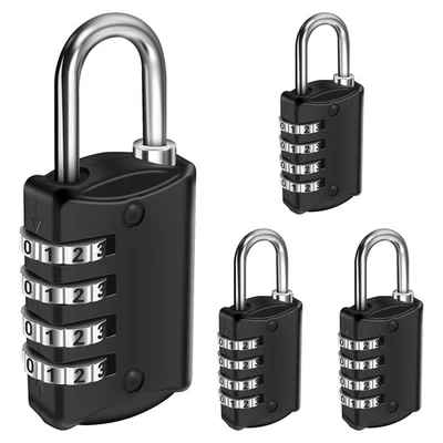 Combination-Padlock 4-Digit-Gym-Locker-Lock - 4 PCS Resettable Combo Lock2301 - Image 1 of 4