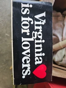 VIRGINIA IS FOR LOVERS BUMPER STICKER - VINYL DECAL circa 1969 - Picture 1 of 6