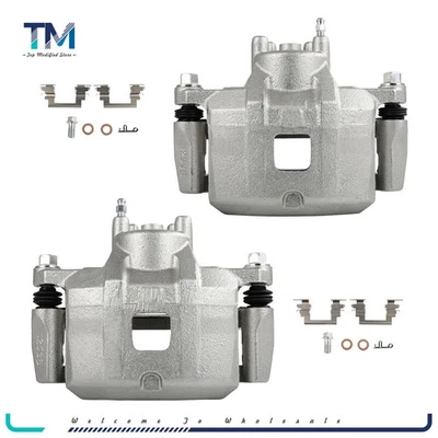 Pair Front Brake Calipers w/ Bracket For 2008 - 2015 Mitsubishi Lancer - Image 1 of 4