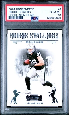 2024 Panini Contenders Rookie Stallions #8 Brock Bowers PSA 10 Foto 1 de 2