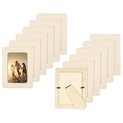 12Pcs DIY Wood Frames, Unfinished Wood Picture Frames for Crafts, 7.5 x 5.5" - Image 1 of 4