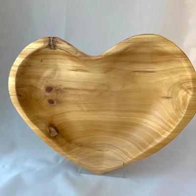 Wooden Heart Bowl (1) 11" x 8" - Image 1 of 4