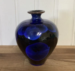LOUISE REDING Art Pottery Crystalline Blue Glaze Bud Vase - Bild 1 von 8