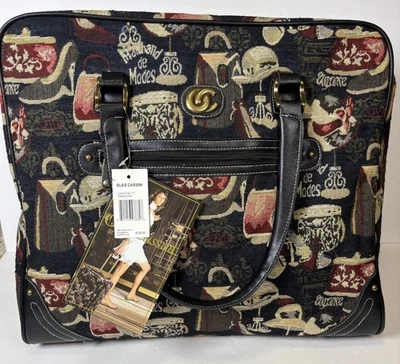 Bolso de Viaje Oleg Cassini Tapiz Noche Fin de Semana Bombas y Monedero Org $120 NUEVO Foto 1 de 4