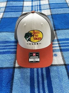 Bass Pro Shops Club Trucker Cap Hat SnapBack Orange White Adults Fish - Picture 1 of 6