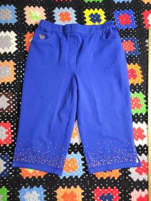 Quacker Factory Pull On Capri Pants Women's Medium Blue - Image 1 of 4