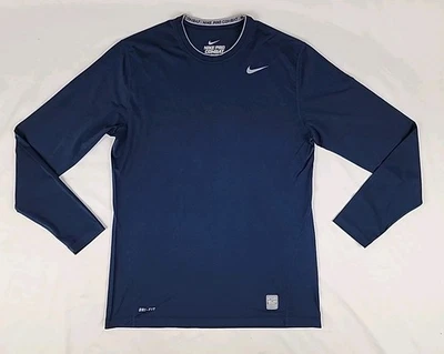 Camisa de compresión para hombre Nike Pro Combat Dri-Fit ajustada azul marino manga larga L Foto 1 de 4