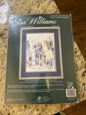 Elsa Williams SUDDEN SHOWERS Counted Cross Stitch Kit #02153 By John Ebner 10x14 - Image 1 of 2
