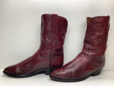 VTG MENS LUCCHESE COWBOY RED BURGUNDY BOOTS SIZE 8.5 D - Image 1 of 4