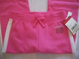 OSHKOSH GIRLS PINK CAPRI ~ PEDAL PUSHER SWEAT PANTS NWT SOFT & CUTE!! - Picture 1 of 2