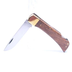 VTG NOS RARE GERMAN CARL SCHLIEPER WOOD LOCKBACK HUNTING FOLDING POCKET KNIFE - Picture 1 of 11