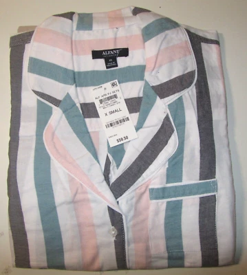 ALFANI INTIMATES WOMEN'S 2PC PAJAMAS SET MULTICOLOR CANDY STRIPE XS NEW W/ TAGS! - Image 1 of 4